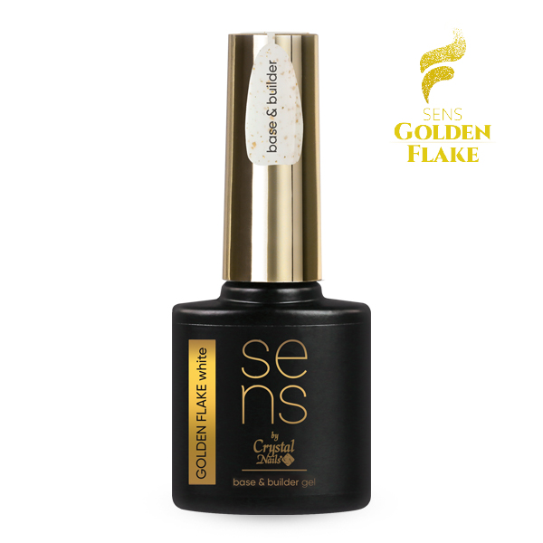 Glam top gel #gold 4 ml sens golden flake base gel - white 10ml
